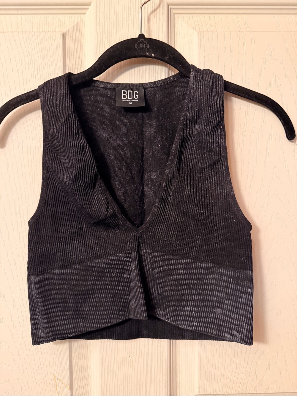 Black BDG deep plunge v neck crop top